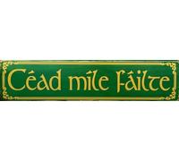 Letrero de metal retro Cead Mile Failte, letrero irlandés de bienvenida, para casa, cueva, garaje, bar, decoración de pared, letrero de metal vintage de 4 x 16 pulgadas