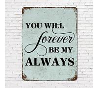 Letrero de metal retro con citas bíblicas, texto en inglés «You Wil Forever Be My Always» de aluminio, 12 x 16 pulgadas, letrero de aluminio vintage para patio, jardín, bar, cafetería, porche
