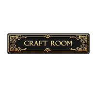 Letrero de metal retro con motivos florales y elegante guión dorado para cafetería, bar, pub, hogar, sala de juegos, gimnasio, club, decoración de pared, póster de metal vintage de 4 x 16 pulgadas