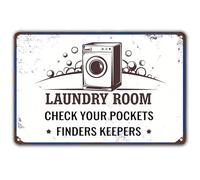 Letrero de metal retro con texto en inglés "Check Your Pockets Finders Keepers", decoración de pared para el hogar, jardín, patio, bar, pub, garaje, decoración de cueva de hombre al aire libre, 8 x 12