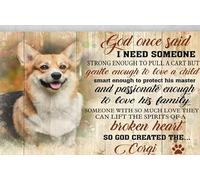 Letrero de metal retro con texto en inglés "God Once Said I Need Someone So God Created The Corgi" para decoración de pared de café del hogar, 8 x 12 pulgadas