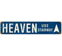 Letrero de metal retro con texto en inglés "Heaven", divertido letrero de metal para decoración de pared, 10 x 30 cm