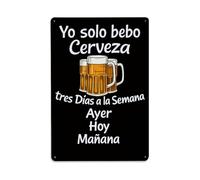 Letrero de metal retro con texto en inglés "I Only Drink Beer Humor", decoración de pared vintage para el hogar, bar, cafetería, póster de metal de 8 x 12 pulgadas