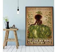 Letrero de metal retro con texto en inglés "Into The Garden I Go to Lose My Mind and Find My Soul - Letrero de metal retro para decoración de pared de café del hogar, 30,5 x 20,3 cm