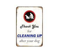 Letrero de metal retro con texto en inglés "Thank You for Cleaning Up After Your Dog" para decoración de pared, 30,5 x 20,3 cm
