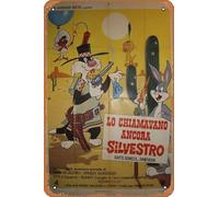 Letrero de metal retro con texto en inglés "They Called Him Sylvester", letrero de película, bonito letrero de decoración de pared, póster para el hogar, dormitorio, cocina, bar, hogar, cafetería, 8 x