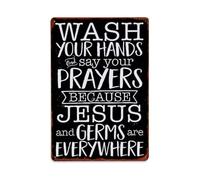 Letrero de metal retro con texto en inglés "Wash Your Hands", para oficina, sala de estar, bar, decoración de pared, 8 x 12 pulgadas