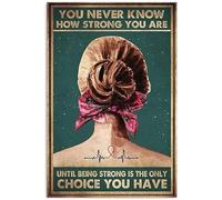 Letrero de metal retro con texto en inglés "You Never Know How Strong You Are Until Being Strong Is The Only Choice You Have Retro Metal Tin Sign For Home Coffee Wall Decor 8 x 12 pulgadas