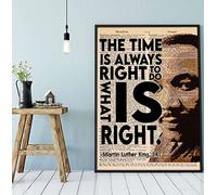 Letrero de metal retro de 20,3 x 30,5 cm, con citas inspiradoras de Martin Luther King Jr, póster vintage The Time is Always Right to Do What is Right MLK Black Lives Matter, decoración rústica para