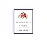Letrero de metal retro de 20,3 x 30,5 cm con texto en inglés "I Come to The Garden Alone While The Dew is Still On The Roses in The Garden" para imprimir himno cristiano, cartel inspirador para pared