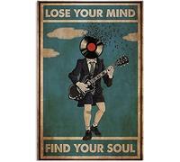 Letrero de metal retro de 20,3 x 30,5 cm con texto en inglés "Lose Yor Mind And Find My Soul Home Decoration" para decoración del hogar, póster de metal, pintura de estaño, arte de pared, manualidades