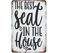 Letrero de metal retro de 20,3 x 30,5 cm, con texto en inglés "The Best Seat in The House", letrero de decoración de baño, regalo de humor, letreros de granja, adecuados para el hogar, cocina, bar