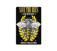 Letrero de metal retro de 8 x 12 pulgadas Save The Bees Save Humanity Protect The Polinators Garden Honeycomb Bumble Dandelion Queen Honey Spring Rustic Home Decor Funny Room Decor Aluminum Sign