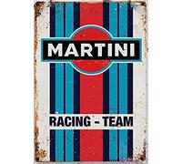 Letrero de metal retro de Martini Racing Réplica de estaño, cueva, bar, club, arte de pared para el hogar, letrero de estaño de metal de 8 x 12 pulgadas