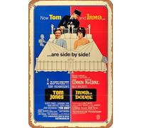 Letrero de metal retro de Tom Jones | Irma la Douce Combo, letrero de película, letrero artístico lindo para decoración de pared, póster para el hogar, dormitorio, cocina, bar, hogar, cafetería, 8 x