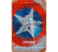 Letrero de metal retro del Capitán América, decoración de pared para cocina, garaje, cueva, regalo divertido, decoración de bar, póster artístico, letrero de lata de 8 x 12 pulgadas