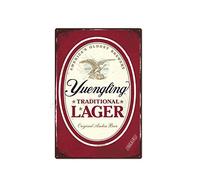 Letrero de metal retro divertido con cerveza Yuengling tradicional Lager - Placa para el hogar, cueva, garaje, bar, decoración de pared, letrero de metal vintage de 8 x 12 pulgadas