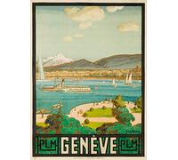 Letrero de metal retro francés de Inga Geneve Plm De La Neziere de 20 x 30 cm