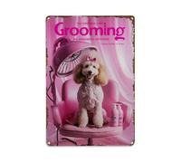 Letrero de metal retro para silla de aseo de perros rosa, decoración vintage para bar, hogar, cueva de hombre, cocina, lavandería, regalo, 8 x 12 pulgadas