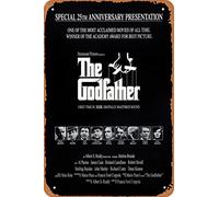 Letrero de metal retro vintage con texto en inglés "The Godfather Movie" para cafetería, bar, oficina, hogar, decoración de pared, regalo, 30,5 x 20,3 cm