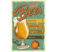Letrero de metal retro vintage para decoración de pared de menú, cerveza, hogar, garaje, bar, club, hotel, decoración de pared, 15,2 x 20,3 cm