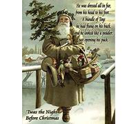 Letrero de metal retro vintage TWAS The Night Before Christmas Santa Home Bar Pub Kitchen Wall Decor Signs 12 x 8 pulgadas
