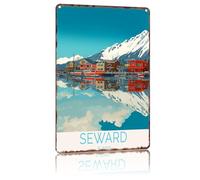 Letrero De Metal Seward, Alaska Cartel Vintage Letreros para Garaje Puerta Dormitorio 20X30Cm