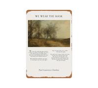 Letrero De Metal Usamos La Máscara - Paul Laurence Dunbar Poema Clásico Arte Poetas Afroamericanos 20X30Cm Carteles Vintage Letrero De Estaño Letreros Metalicos para Biblioteca Habitación Baño