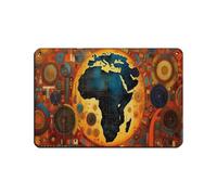 Letrero de metal vintage con mapa del mundo de África con texto en inglés "My World Africa" para decoración de pared, póster retro de 8 x 12 pulgadas (20 x 30 cm)