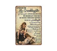 Letrero de metal vintage con texto en inglés «A Prayer for My Granddaughter - Dear God, I Expected Loneliness When- But Instead I Found Great Happiness», 140 mm x 200 mm