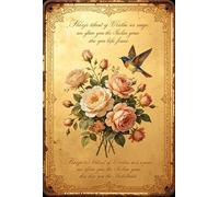 Letrero de metal vintage con texto en inglés "Angels Don't Always Have Wings Sometimes They Have Whiskers", 20.3 x 30.5 cm, retro amante de los gatos, placa floral rústica para el hogar, dormitorio