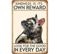 Letrero de metal vintage con texto en inglés "Angels Don't Always Have Wings Sometimes They Have Whiskers", 20.3 x 30.5 cm, retro amante de los gatos, placa floral rústica para el hogar, dormitorio