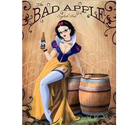 Letrero de metal vintage con texto en inglés "Bad Apple Cider Pin Up Girl Man Cave" para el hogar, bar, pub, cocina, garaje, restaurante, placa decorativa de pared, 12 x 8 pulgadas