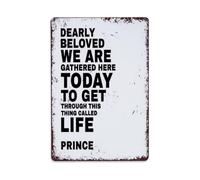 Letrero de metal vintage con texto en inglés "Dearly BELOVED WE ARE GATHERED HERE TODAY" para oficina, sala de estar, bar, decoración de pared, 8 x 12 pulgadas