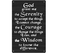 Letrero de metal vintage con texto en inglés «God grant me the serenity» para pared cristiana, 20,3 x 30,5 cm