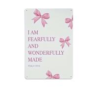 Letrero de metal vintage con texto en inglés "I Am Fearfully And Wonderfully Made