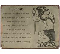 Letrero de metal vintage con texto en inglés "I Choose to Live by Choice Not by Change" - Póster de pared de guerrero, bar, restaurante, cafetería, arte vintage, póster de pared de 5.5 x 8 pulgadas