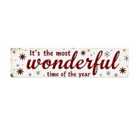 Letrero de metal vintage con texto en inglés "It's The Most Wonderful Time Of The Year" para decoración de pared, para el hogar, bar, jardín, 10,2 x 40,6 cm