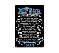 Letrero de metal vintage con texto en inglés "Love You Forever And Ever Son" para decoración de pared, póster de metal de 8 x 12 pulgadas