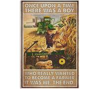 Letrero de metal vintage con texto en inglés "One Upon a Time There WAS A GIRL WHO REALLY WANTED TO BECOME A FARMER IT WAS ME", 12 x 8 pulgadas, para jardín, garaje, hogar, cafetería, decoración de