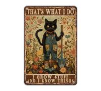 Letrero de metal vintage con texto en inglés "That'S What I Do I Grow Stuff And I Know Things Garden", letrero de aluminio para decoración de pared, hogar, bar, café, garaje, granja, 8 x 12 pulgadas