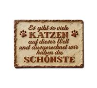 Letrero de metal vintage con texto en inglés "There Are So Many Cats in This World And of All, We Have The Most Beautiful One" para el hogar, bar, jardín, decoración de pared interior y exterior
