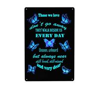 Letrero de metal vintage con texto en inglés "Those we Love Won't go far with The Retro Metal Lat" para regalo para dormitorio, cafetería, tienda, 30,5 x 40,6 cm