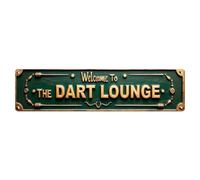 Letrero de metal vintage con texto en inglés "Welcome To The Dart Lounge", para sala de estar, bar, hogar, dormitorio, decoración de pared, póster de metal retro de 4 x 16 pulgadas