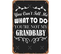 Letrero de metal vintage con texto en inglés «You Can 'T Tell Me What To Do You Re Not My Grandbaby», arte de pared, granja, cueva, bar, garaje, hotel, regalo, retro, 20,3 x 30,5 cm