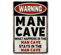 Letrero de metal vintage CrazySign con dise o divertido de Man Cave para bar, garaje, hogar, decoraci n de pared 240