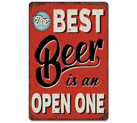 Letrero de metal vintage CrazySign con texto en ingl s ""The Best Is An Open"" para decoraci n de pared de garaje, hogar y bar 234
