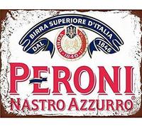 Letrero de metal vintage de 8 x 12 pulgadas, Peroni Nastro Azzurro Lager cerveza decoración de pared decoración del hogar