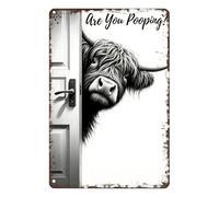 Letrero De Metal Vintage De De Tierras Altas, Diseño Humorístico, Material De Metal, Divertido Arte De Pared De Baño, Letreros Decorativos, Uso Versátil, Para Hogares, Apartamentos, Oficinas, Hot