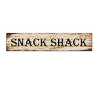 Letrero de metal vintage de Snack Shack, letreros retro de hojalata, placa artística de aluminio para dormitorio, cocina, jardín, pared, pub, club, café, letrero colgante, decoración de 4 x 16 pulgada